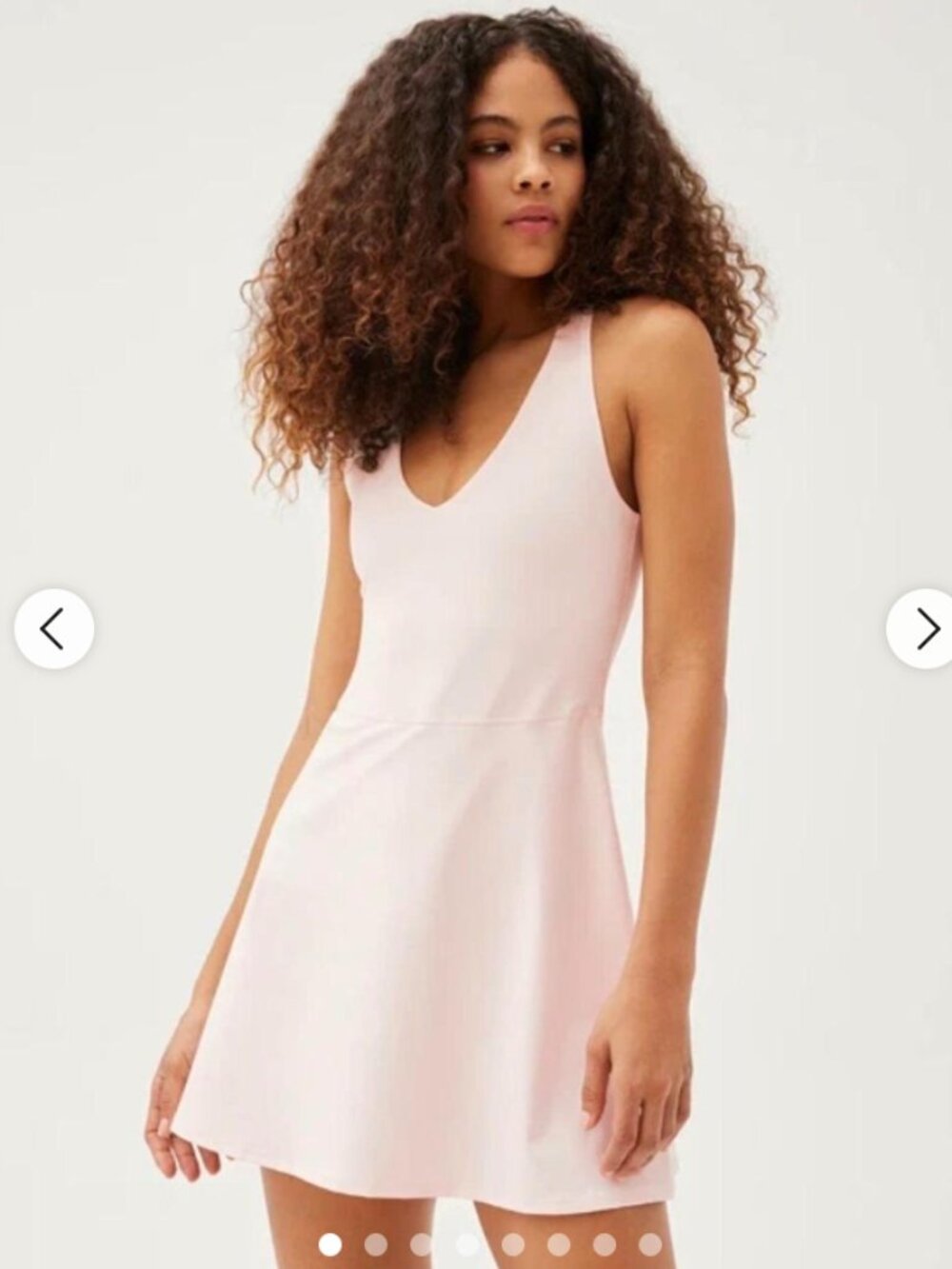 Outdoor Voices The Volley Dress Blush Pink V-Neck Sleeveless Athletic NWT XL